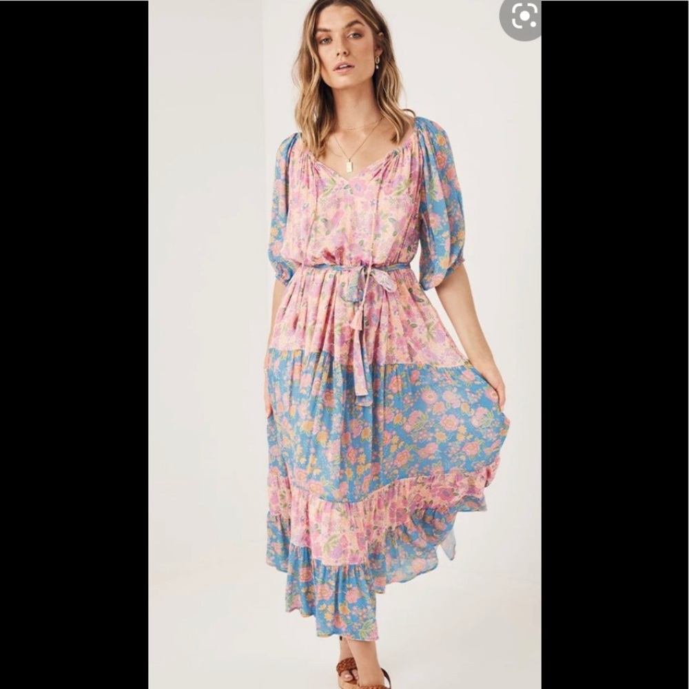 Spell Juniper tiered gown in lilac sz S